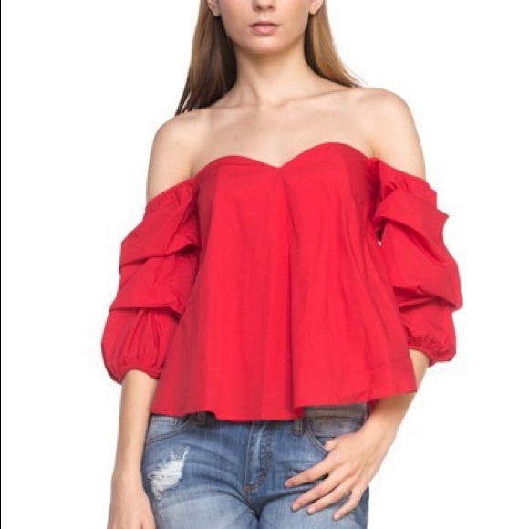 Red Off the Shoulder Top-5🌟LAST ONE - Picture 5 of 6